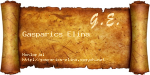 Gasparics Elina névjegykártya